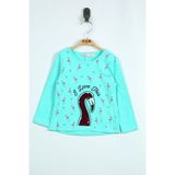 Toontoy Kız Bebek Flamingo Nakışlı Sweatshirt - 1 Yaş - Mint