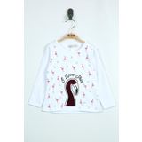 Toontoy Kız Bebek Flamingo Nakışlı T-Shirt Beyaz 6 AY