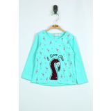 Toontoy Kız Bebek Flamingo Nakışlı T-Shirt Mint Yeşili 6 AY