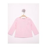 TOONTOY Kız Bebek Göğsü Nakışlı T-Shirt 2 Yaş, 2 YAŞ, 16069-, Pudra, Kız bebek