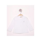 TOONTOY Kız Bebek Göğsü Nakışlı T-Shirt 6 Ay, 6 Ay, 16069-, Beyaz, Kız bebek