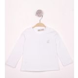 Toontoy Kız Bebek Göğsü Nakışlı T-Shirt Beyaz 1 YAŞ