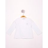 Toontoy Kız Bebek Göğsü Nakışlı T-Shirt Beyaz 9 AY