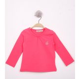 Toontoy Kız Bebek Göğsü Nakışlı T-Shirt Fuşya 2 YAŞ