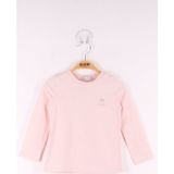 Toontoy Kız Bebek Göğsü Nakışlı T-Shirt Pudra 1 YAŞ