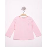 Toontoy Kız Bebek Göğsü Nakışlı T-Shirt Pudra 9 AY