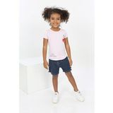 Toontoy Kız Bebek Göğsü Nota Nakışlı Yazı Baskılı Tişört