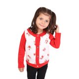 Toontoy Kız Bebek Hırka Çiçek Baskılı Kırmızı 1 YAŞ