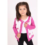 Toontoy Kız Bebek Hırka Çiçek Baskılı Mürdüm 2 YAŞ