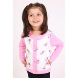 Toontoy Kız Bebek Hırka Çiçek Baskılı Pembe 9 AY