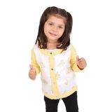 Toontoy Kız Bebek Hırka Çiçek Baskılı Sarı 1 YAŞ