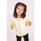 Toontoy Kız Bebek Hırka Çiçek Baskılı Sarı 6 AY