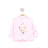 Toontoy Kız Bebek Köpek Nakışlı T-Shirt - 6 Ay - Açık Pembe