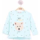 Toontoy Kız Bebek Köpek Nakışlı T-Shirt - 9 Ay - Mint