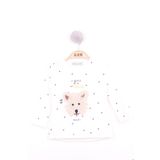 Toontoy Kız Bebek Köpek Nakışlı T-Shirt Ekru 6 AY
