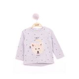 TOONTOY Kız Bebek Köpek Nakışlı T-Shirt Gri Melanj 9 Ay, 9 Ay, 16078-, Gri Melanj, Kız bebek