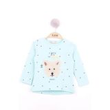 Toontoy Kız Bebek Köpek Nakışlı T-Shirt Mint Yeşili 9 AY