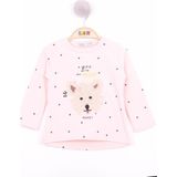 Toontoy Kız Bebek Köpek Nakışlı T-Shirt Pudra 1 YAŞ