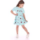 Toontoy Kız Bebek Ladybug Girl Uğur Böcek Baskılı Elbise - 9 Ay - Koyu Mint