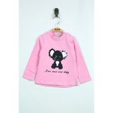 Toontoy Kız Bebek Panda Nakışlı Sweatshirt - 9 Ay - Pembe