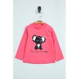 TOONTOY Kız Bebek Panda Nakışlı T-Shirt 6 Ay, 6 Ay, 11656-, Fuşya, Kız bebek