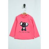 Toontoy Kız Bebek Panda Nakışlı T-Shirt Fuşya 6 AY