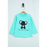 TOONTOY Kız Bebek Panda Nakışlı T-Shirt Mint Yeşili 6 Ay, 6 Ay, 11656-, Mint Yeşili, Kız bebek