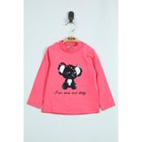 TOONTOY Kız Bebek Panda Nakışlı T-Shirt Mint Yeşili 9 Ay, 11656-