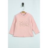 Toontoy Kız Bebek Sweatshirt Chic Nakışlı - 9 Ay - Pudra
