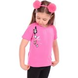 Toontoy Kız Bebek Varaklı Kelebek Baskılı Tişört - 9 Ay - Fuşya