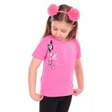 Toontoy Kız Bebek Varaklı Kelebek Baskılı Tişört Fuşya 2 YAŞ