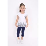 Toontoy Kız Çocuk 2'li Takım Baskılı Bisiklet Yaka T-Shirt & Basic Düz Taytkız Çocuk 2'li Takım Baskılı Bisiklet Yaka T-Shirt & Basic Düz Tayt - Beyaz - 5