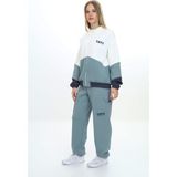 Toontoy Kız Çocuk 2'li Takım Baskılı Dik Yaka Fermuarlı Sweatshirt & Beli Paçası Lastikli Cepli Jogger Eşofman Altı - Renk Bloklu 3 Iplik Şardonlu - Koyu Mint - 6 – 7 Yaş