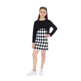 Toontoy Kız Çocuk 2li Takım Baskılı Elbise Siyah 13-14 YAŞ