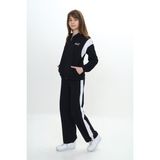 Toontoy Kız Çocuk 2'li Takım Baskılı Kapüşonlu Fermuarlı Cepli Sweatshirt & Beli Lastikli Paçası Ayarlanabilir Eşofman Altı - Garni Detaylı & 2 Iplik - Siyah - 6 – 7 Yaş