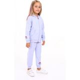 Toontoy Kız Çocuk 2'li Takım Baskılı Kapüşonlu Fermuarlı Cepli Sweatshirt & Beli Paçası Lastikli Jogger Eşofman Altı - 2 Iplik - Açık Lila - 3