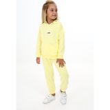 Toontoy Kız Çocuk 2'li Takım Baskılı Kapüşonlu Sweatshirt & Beli Paçası Lastikli Jogger Eşofman Altı - Garni Detaylı & 2 Iplik - Açık Sarı - 5