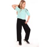 Toontoy Kız Çocuk 2'li Takım Baskılı Kısa Kollu T-Shirt & Beli Lastikli Ayarlanabilir Paça Jogger Eşofman Altı - 2 Ipilk - Mint Yeşili - 10-11