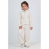 Toontoy Kız Çocuk 2'li Takım Gömlek Yaka Fermuarlı Cepli Sweatshirt & Beli Lastikli Bol Paça Eşofman Altı - Dokuma Şanel Tuvit Chanel - Ekru - 5