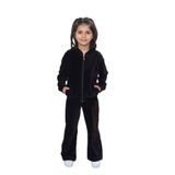 TOONTOY Kız Çocuk 2'li Takım Kapüşonlu Fermuarlı Cepli Sweatshirt & Beli Lastikli Bol Paça Eşofman, 5 Yaş, 24839, Kahve, kız-çocuk
