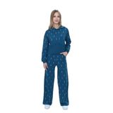TOONTOY Kız Çocuk 2'li Takım Taş İşlemeli Kapüşonlu Sweatshirt & Beli Lastikli Bol Paça Cepli Eşofman, 8 Yaş, 24949, Petrol Mavi, kız-çocuk