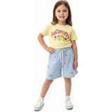 Toontoy Kız Çocuk 2'li Tulıpcıty Baskılı Şortlu Takım - 6 Yaş - Açık Sarı