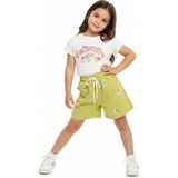 Toontoy Kız Çocuk 2'li Tulıpcıty Baskılı Şortlu Takım - 6 Yaş - Yeşil