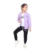 Toontoy Kız Çocuk 3lü Baskılı Eşofman Takım Lila