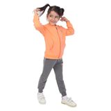 Toontoy Kız Çocuk 3lü Baskılı Eşofman Takım Oranj