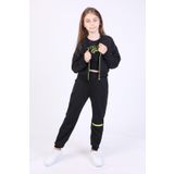 Toontoy Kız Çocuk 3lü Baskılı Eşofman Takım Siyah 8-9 YAŞ