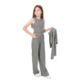 TOONTOY Kız Çocuk 3lü Eşofman Takım 8-9 Yaş, 8-9 Yaş, 22609, Haki, kız-çocuk