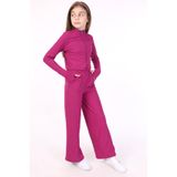 TOONTOY Kız Çocuk 3lü Eşofman Takım 8-9 Yaş, 8-9 Yaş, 22609, Mürdüm, kız-çocuk