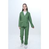 Toontoy Kız Çocuk 3’lü Takım Klasik Blazer Ceket - Bisiklet Yaka T-shırt - Pantolon