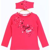 Toontoy Kız Çocuk All Good In Time Baskılı T-Shirt - 2 Yaş - Nar Çiçeği